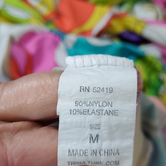 Trina Turk top blouse open back floral size M - Picture 9 of 10